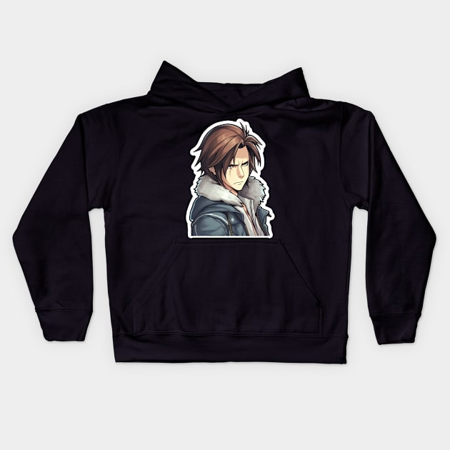 Squall Final Fantasy 8 Art Kids Hoodie by Zalbathira